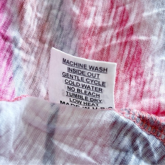 David Cline Hot Side Tie Crinkle T Shirt XXL Pink Striped - Picture 6 of 7
